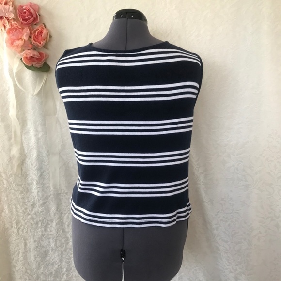 *4/$20* Izod Navy Blue & White Stripe Tank - Picture 3 of 5